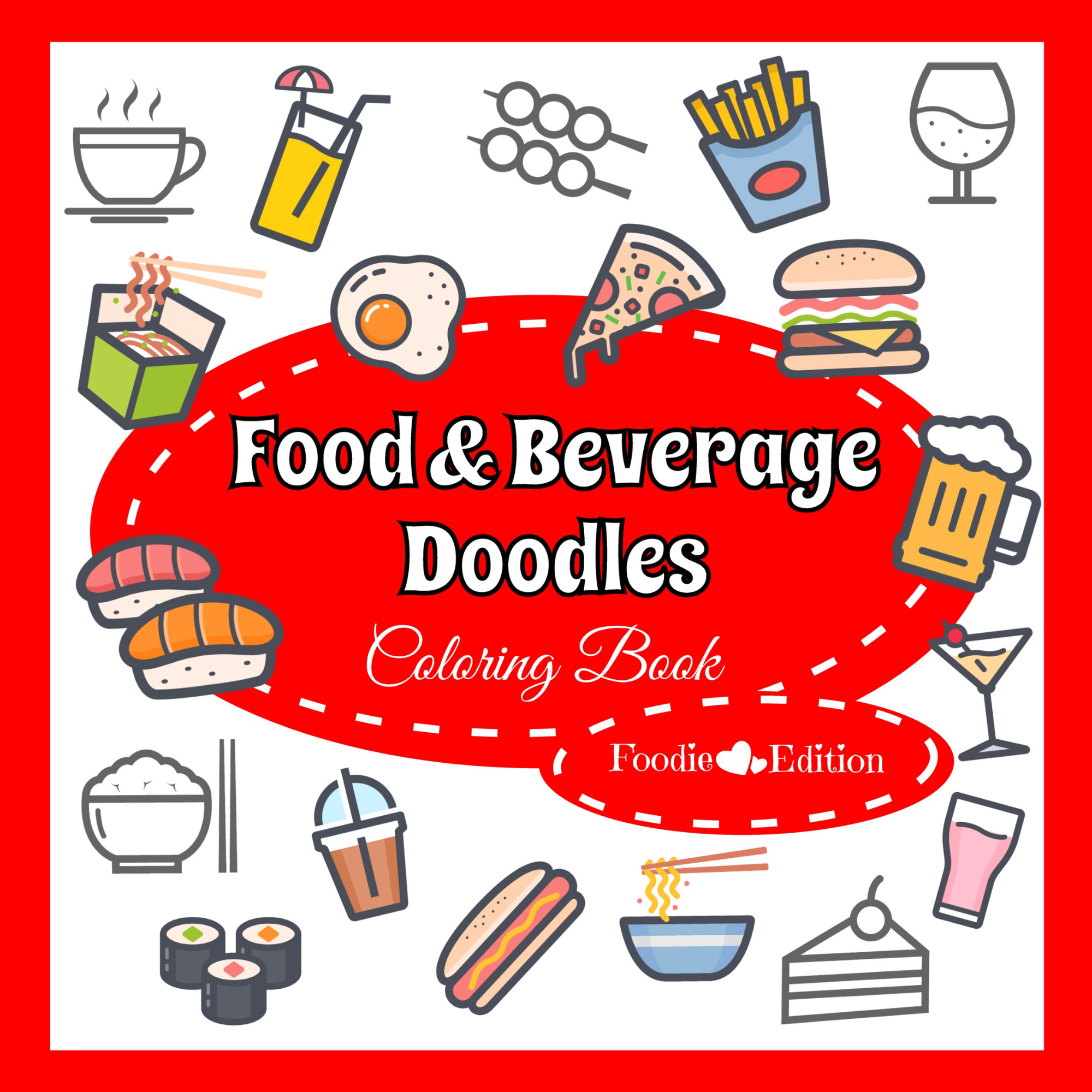 cute food adventures coloring book for tweens and kids and adults